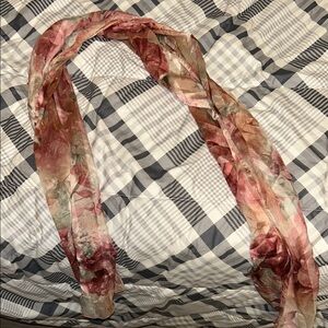 Floral Pink and Green Scarf
